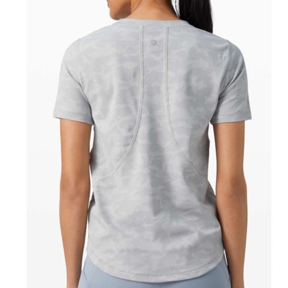 Lululemon Long Distance Short Sleeve Incognito Camo SSL Silver Drop Alpine White - Picture 2 of 12